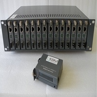 Rack Mount Chassis with Dual Power Supply For Fibre Media Converter 