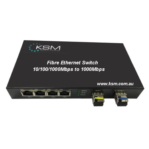 Fibre Ethernet Switch 2 Port Fibre SFP Slot to 4 Port 10/100/1000base-T