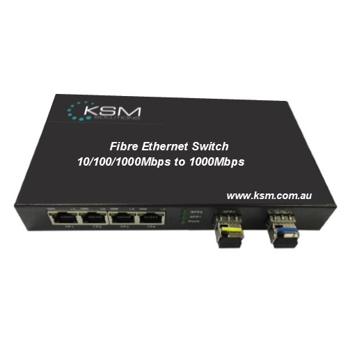 Fibre Ethernet Switch 2 Port Fibre SFP Slot to 4 Port 10/100/1000base-T