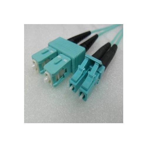 Multimode LC to SC Duplex OM3 10G 50/125um Fibre Optic Patch Cord 1Mtr