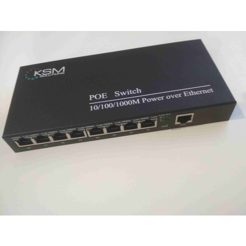 PoE Ethernet Switch 8 PoE Ports 10/100/1000Mbps + 1 Uplink Port